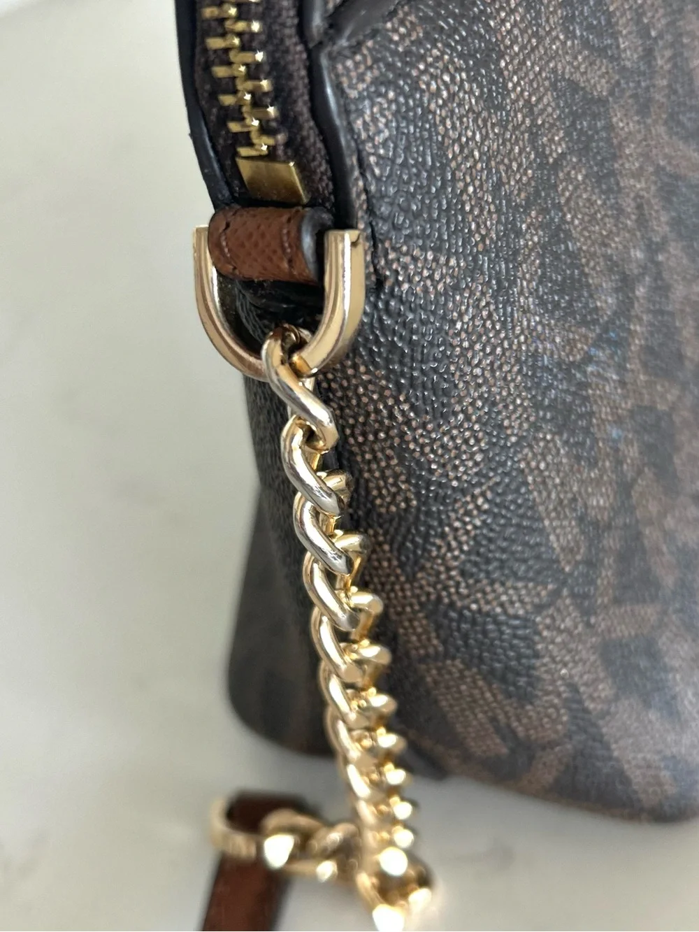 Michael Kors Cindy Signature Logo Dome Crossbody Bag